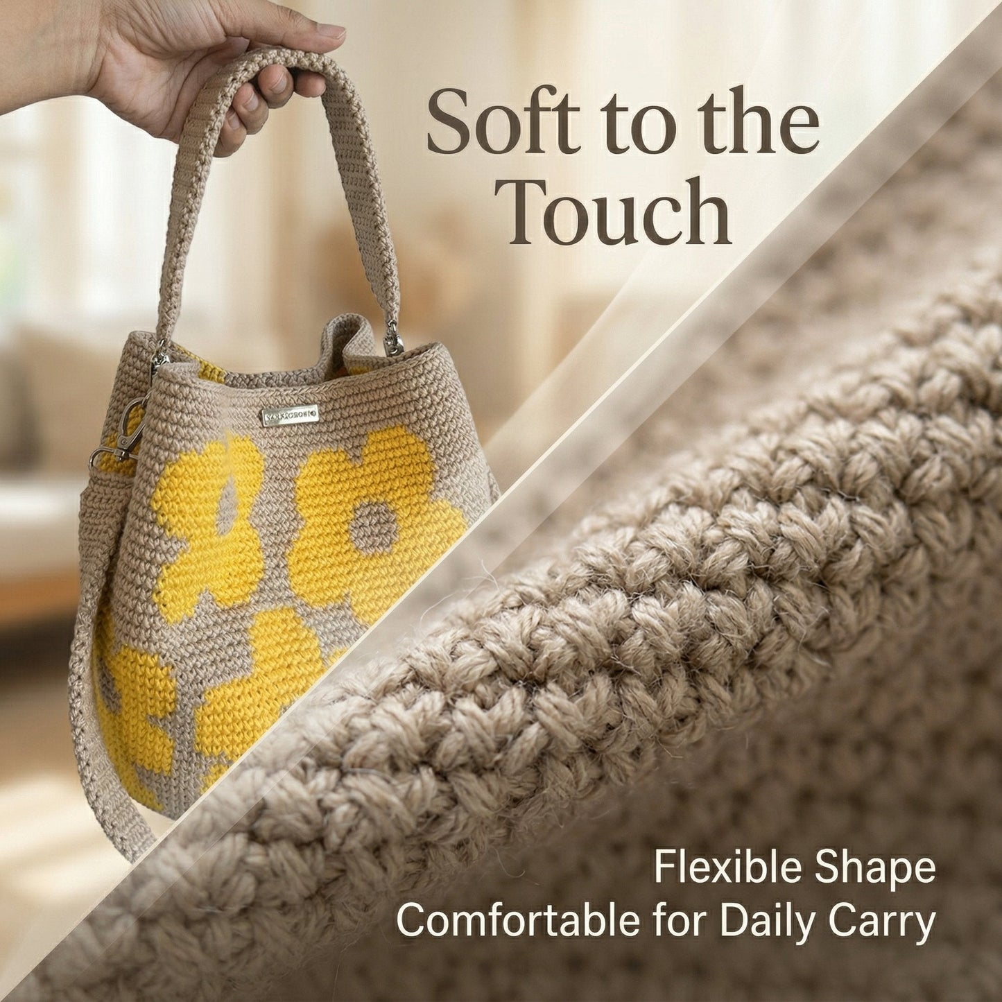🧵🌸Handmade Crochet Flower Tote 🌼✨