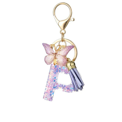 🔥Butterfly Letter Keychain Tassel Design Vibrant Durable Lightweight Gift(2 pcs)