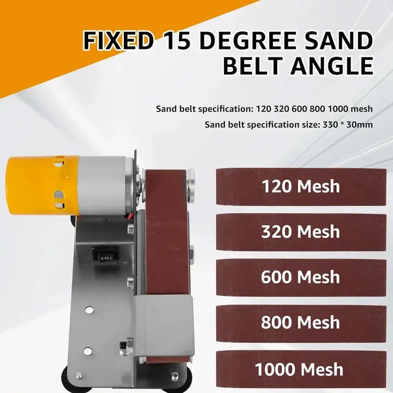 3-in-1 Mini Belt Sander Kit 🛠️ | 7-Speed Adjustable Desktop Polisher for Metal & Wood ✨