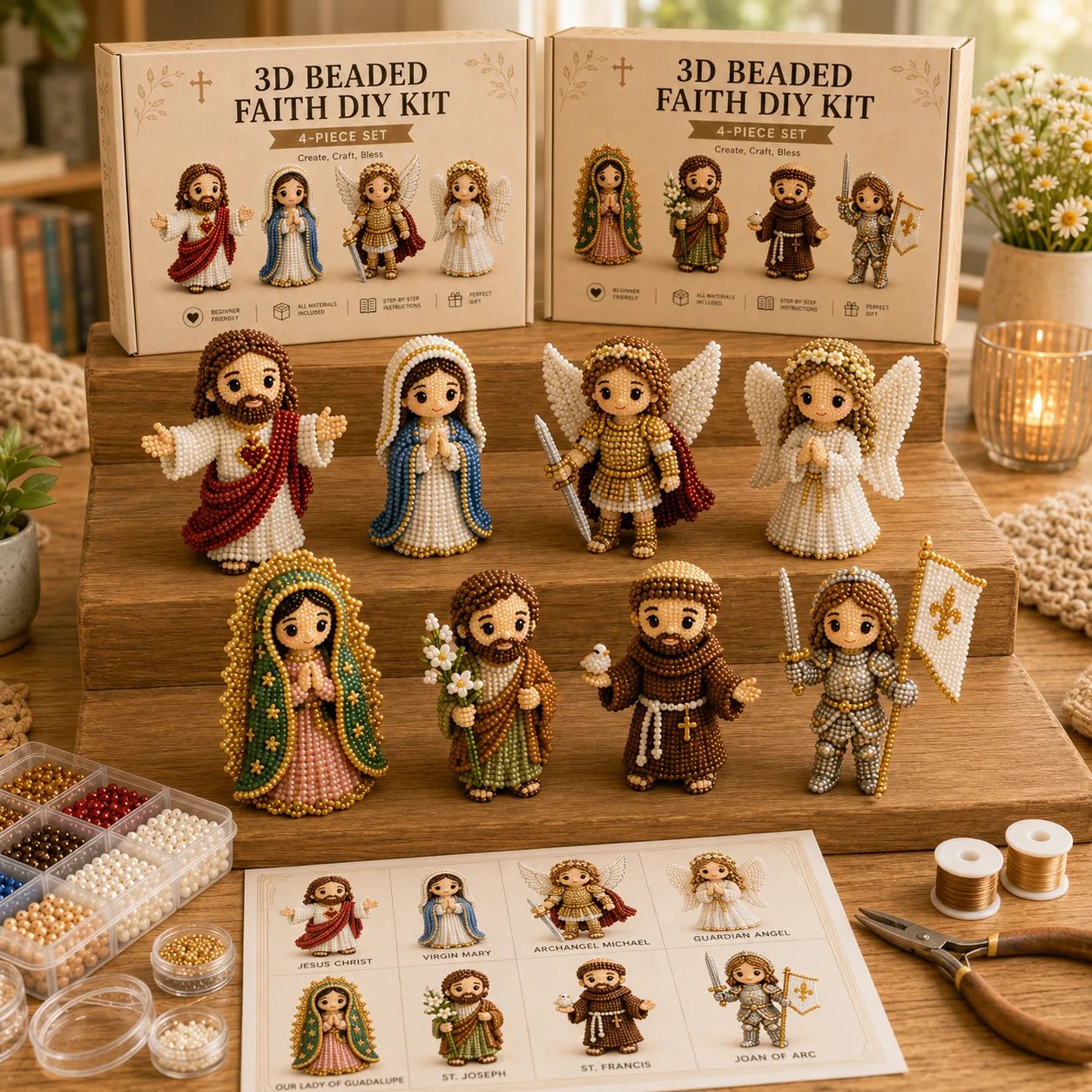 Tiny 3D Beaded Faith & Angel DIY Kit✨🕊️