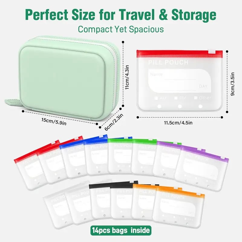 🏆Flash Sale⚡Waterproof Pill Pouch Set-14Pcs Bags Inside
