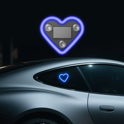 Solar Powered Wireless LED Heart Shape C-Pillar Neon Light