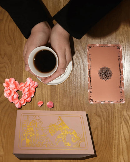 ✨ Witchy Cauldron Tarot Card Set – Rose Gold Accents, Complete Guide Book & Velvet Pouch 🎴📖