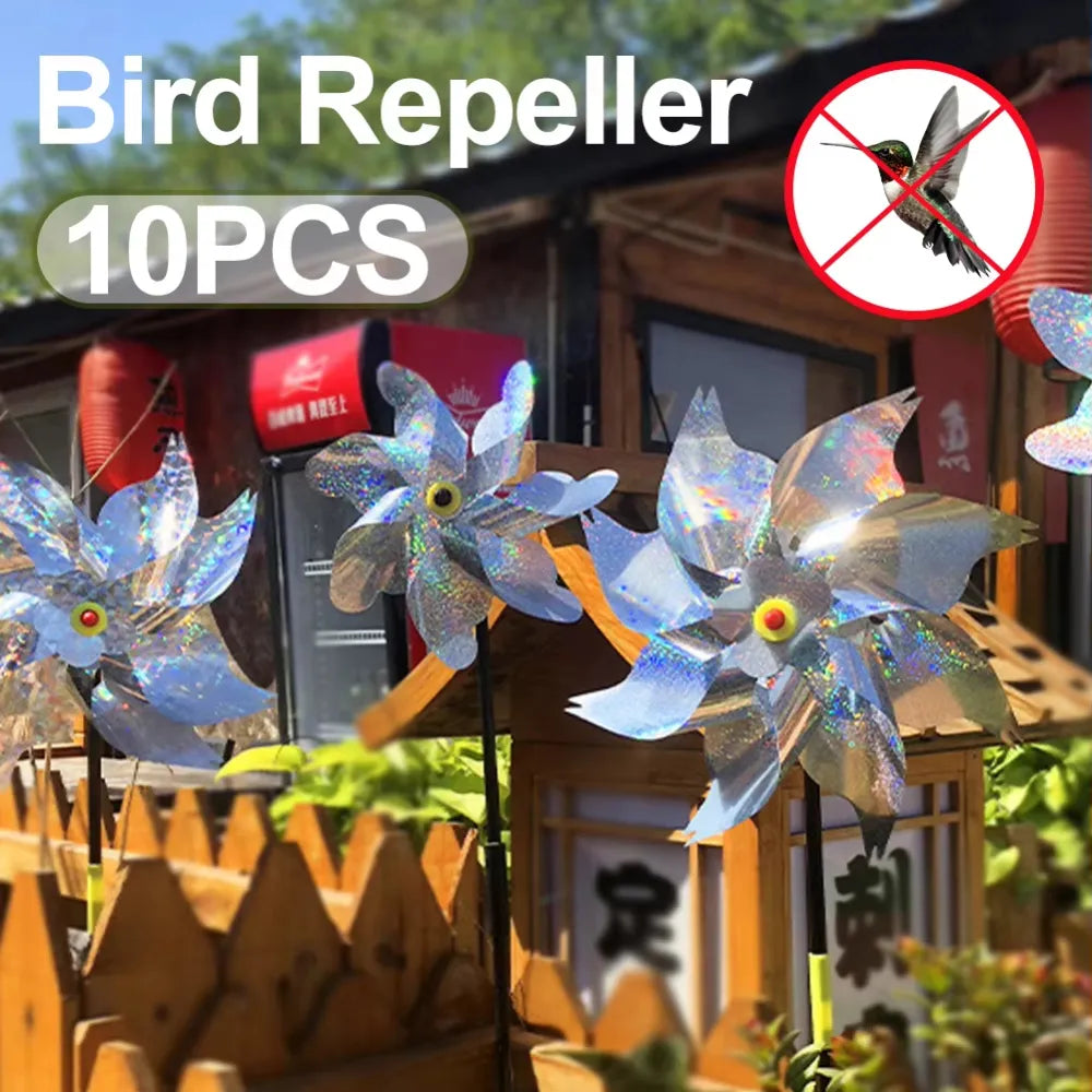 Reflective Bird-Repellent Windmill