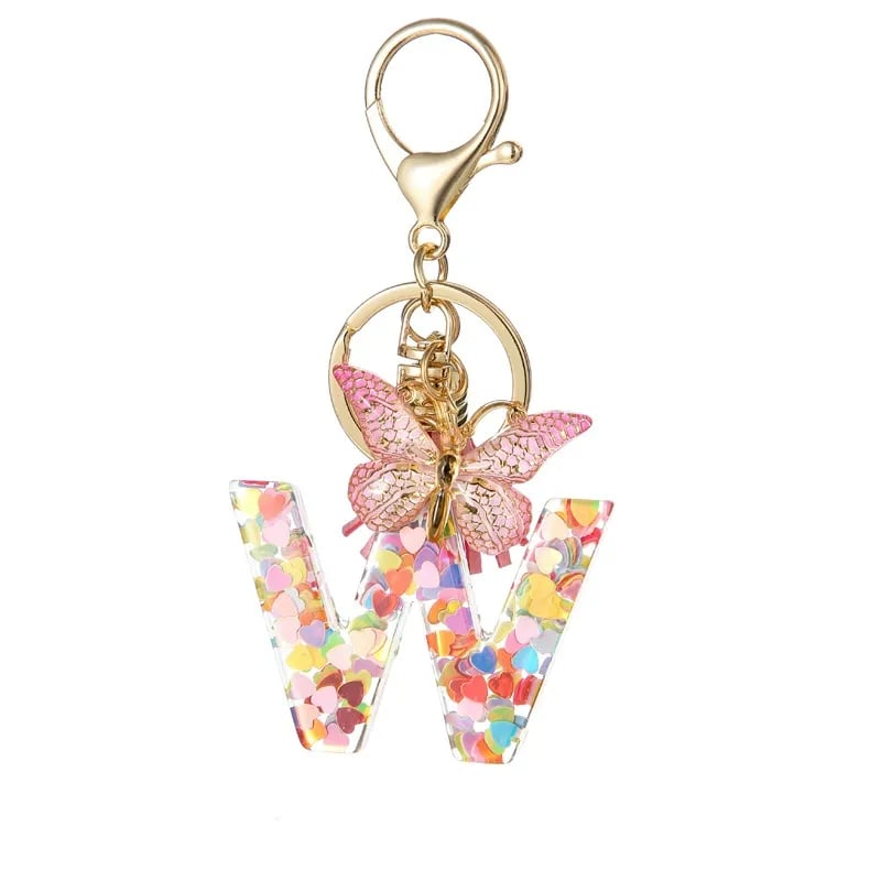 🔥Butterfly Letter Keychain Tassel Design Vibrant Durable Lightweight Gift(2 pcs)
