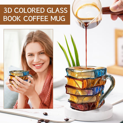 Ceramic 3D Book Stack Mug — Where Literature Meets Art in Your Morning Routine 📚☕