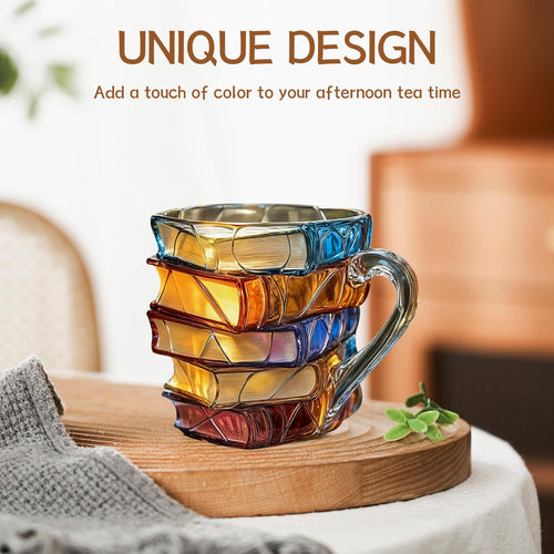 Ceramic 3D Book Stack Mug — Where Literature Meets Art in Your Morning Routine 📚☕