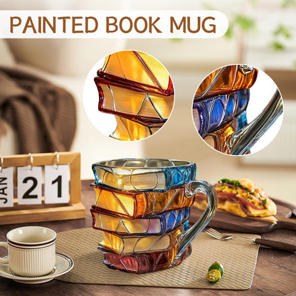 Ceramic 3D Book Stack Mug — Where Literature Meets Art in Your Morning Routine 📚☕