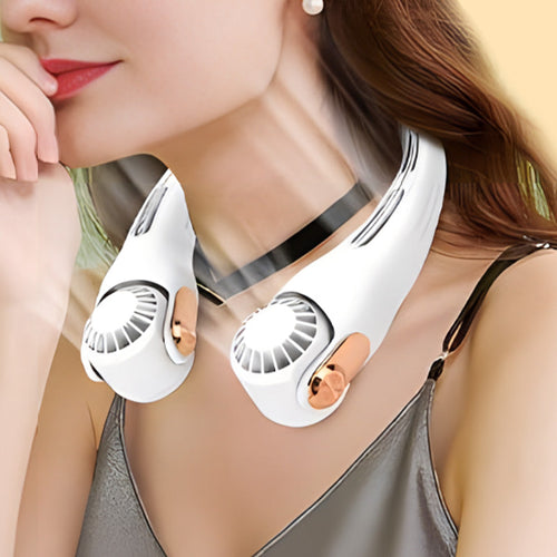 🥳2026 HOT SALE🥳💞50K+ SOLD!🍃💨Neck Air Conditioner Fan – Ultra‑quiet, 360° rotating, 3 speeds. Hands‑free cooling, long battery. Summer essential! 😎🌬️