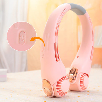 🥳2026 HOT SALE🥳💞50K+ SOLD!🍃💨Neck Air Conditioner Fan – Ultra‑quiet, 360° rotating, 3 speeds. Hands‑free cooling, long battery. Summer essential! 😎🌬️