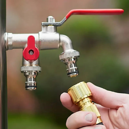 🔥Universal Stainless Steel Double Outlet Garden Faucet – Independent Valves, Heavy-Duty & Easy Install 🚰