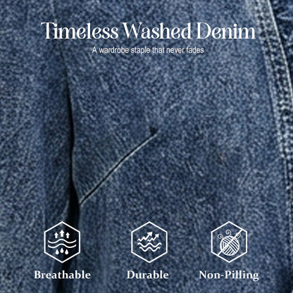 🧥 LIMITED-TIME 49% OFF! ✨ Women's Denim Jacket – Open-Front, Ruffle Trim, Lightweight, Classic Wash ✨