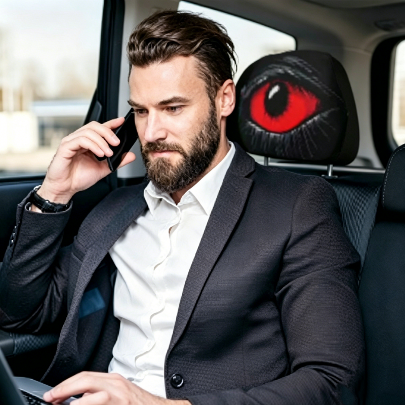 👁️‍🗨️🚗Spooky Red Eye Car Headrest Cover