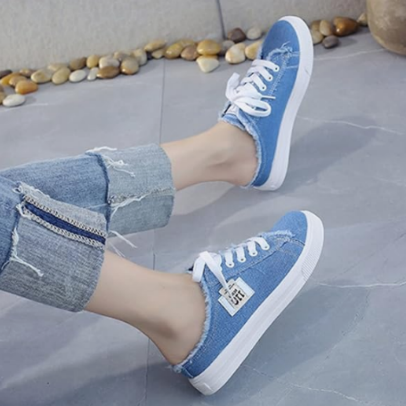 👖Women's Denim Mule Trainers – Easy Slip-On, Comfortable Sole & Perfect for a Casual Summer Look ☀️