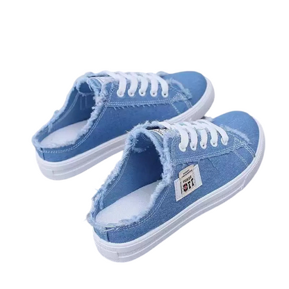 👖Women's Denim Mule Trainers – Easy Slip-On, Comfortable Sole & Perfect for a Casual Summer Look ☀️