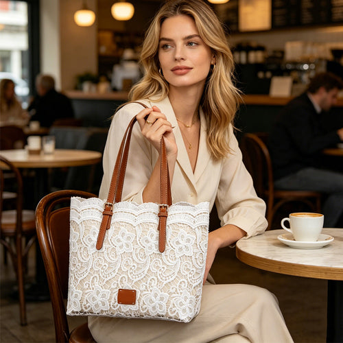 Elegant Lace Large Capacity Tote Bag