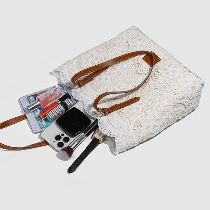 Elegant Lace Large Capacity Tote Bag