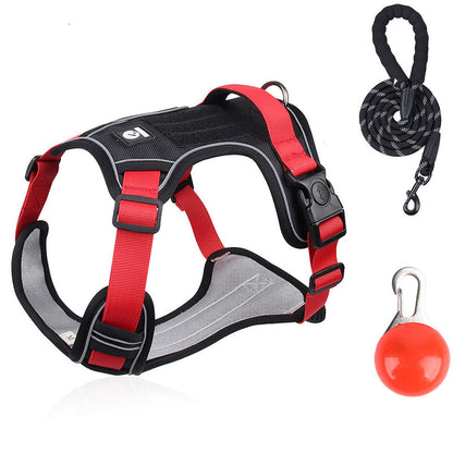 📢📢No Pull Dog Harness with Leash & Collar LED