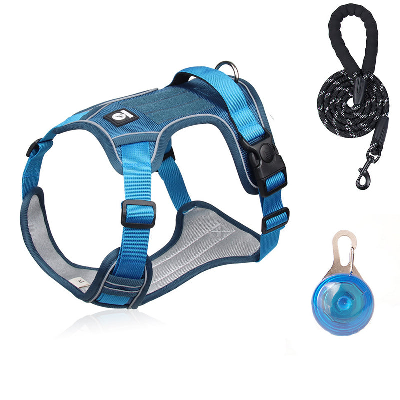 📢📢No Pull Dog Harness with Leash & Collar LED