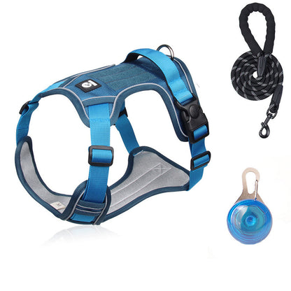 📢📢No Pull Dog Harness with Leash & Collar LED