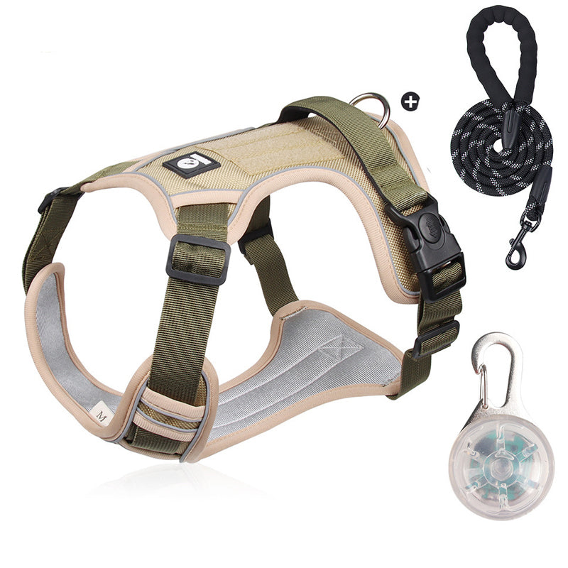 📢📢No Pull Dog Harness with Leash & Collar LED