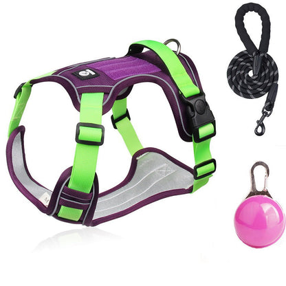 📢📢No Pull Dog Harness with Leash & Collar LED