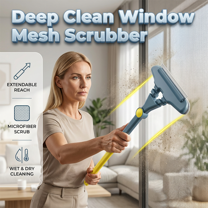 Extendable Window Mesh Screen Cleaner Tool ✨– Adjustable Long Handle, Removes Dust & Cobwebs from Screens Easily 🪟💨