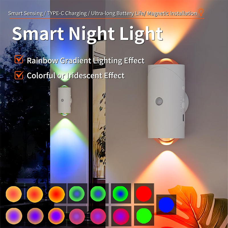 🔥Auto-Sensing Color Changing Night Light