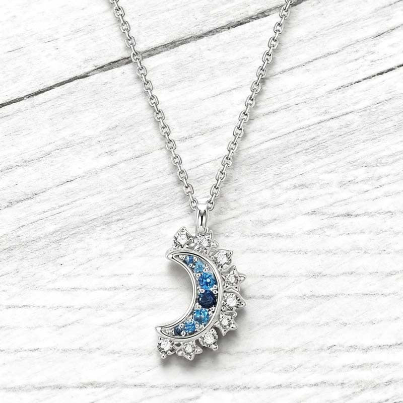 🌙💎Sun & Moon Pendant Necklace Set – Interlocking, Rhinestone & Two-Tone ✨