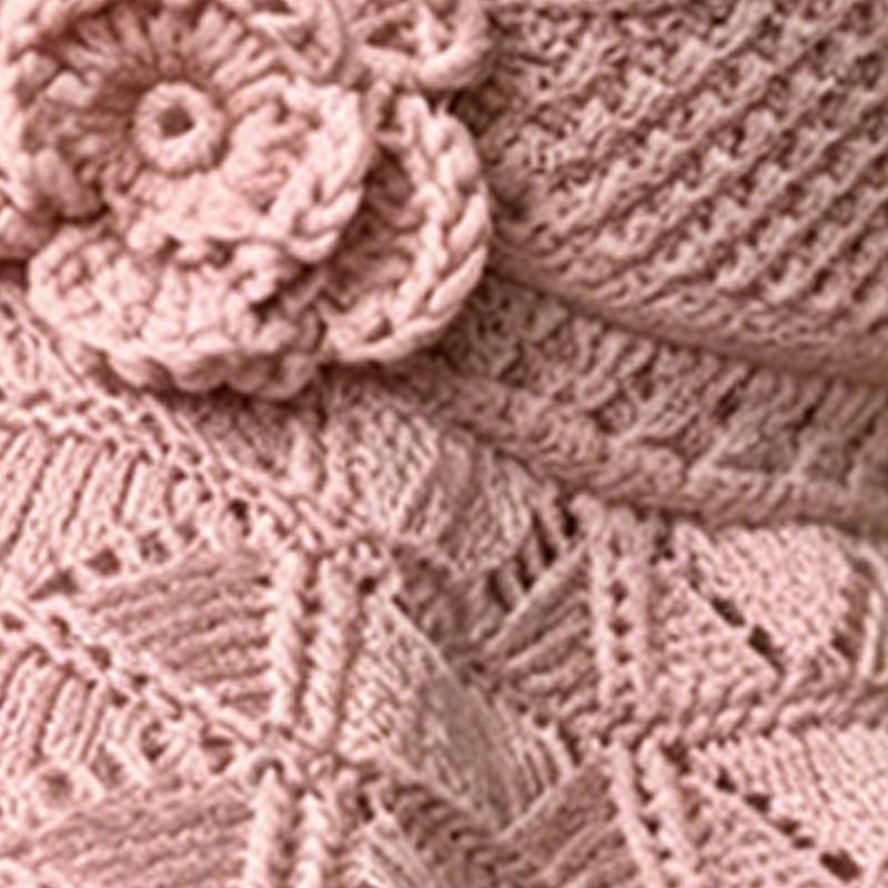 Women's Crochet Bucket Hat with Flower Accent