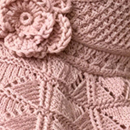 Women's Crochet Bucket Hat with Flower Accent