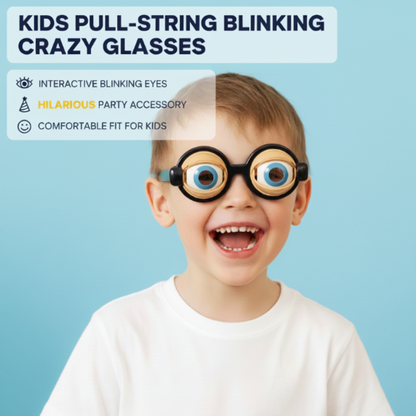 🔥Buy 1 Get 1 Free!!🔥Kids Pull-String Blinking Crazy Glasses