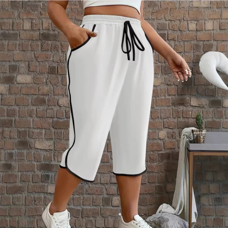 Women's Drawstring Capri Pants with Pockets