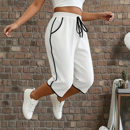 Women's Drawstring Capri Pants with Pockets