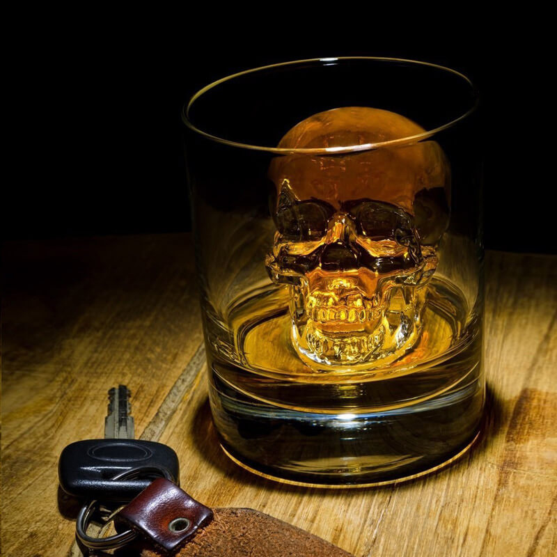 Skull-shaped ice cube mold