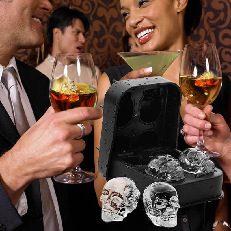 Skull-shaped ice cube mold