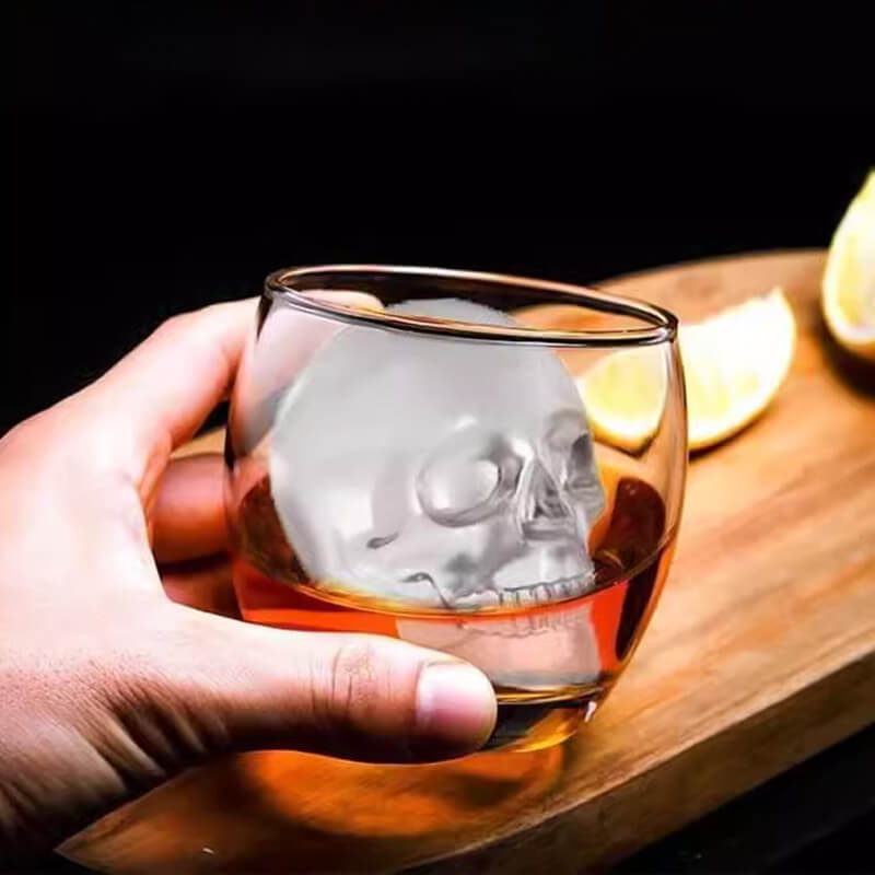 Skull-shaped ice cube mold