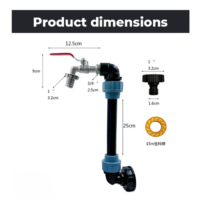 💧 IBC Tank Fitting Set – Leak-Proof, Zinc Alloy Tap, Tool-Free, Complete ✨