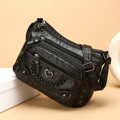 Women's Soft PU Leather Multi-Pocket Crossbody Bag