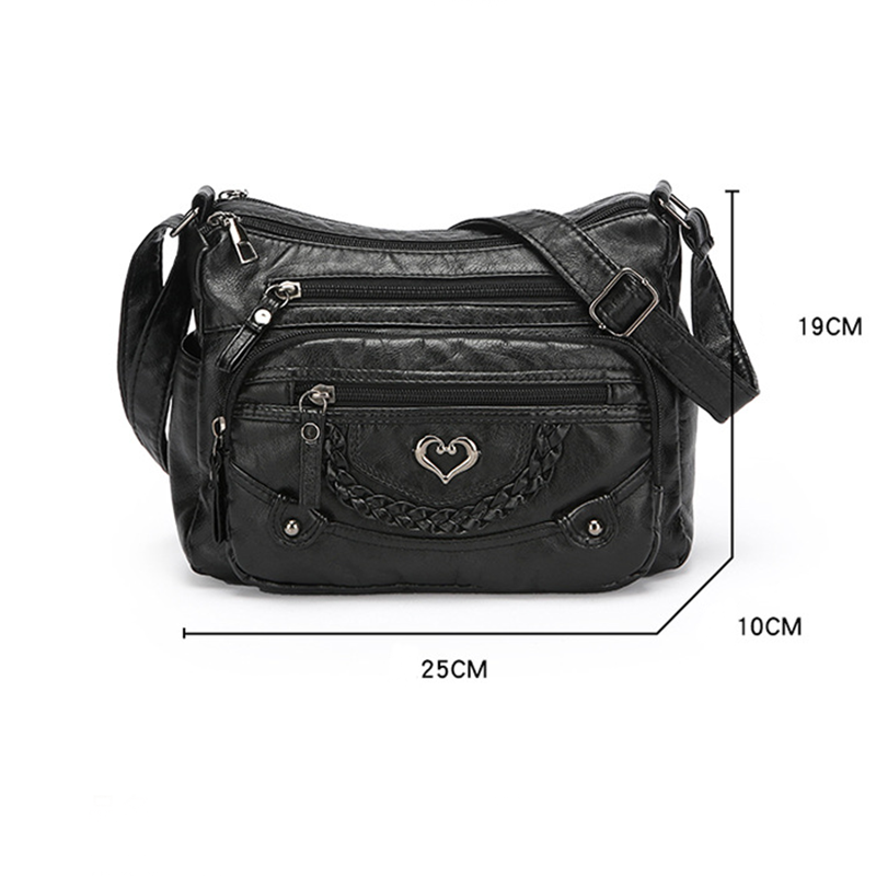 Women's Soft PU Leather Multi-Pocket Crossbody Bag
