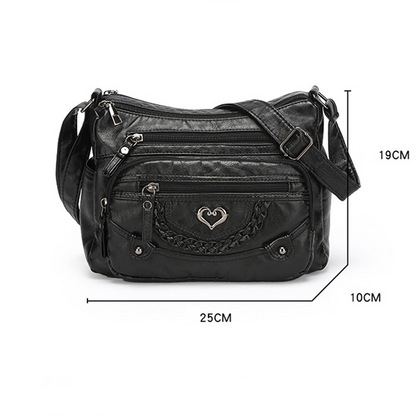 Women's Soft PU Leather Multi-Pocket Crossbody Bag