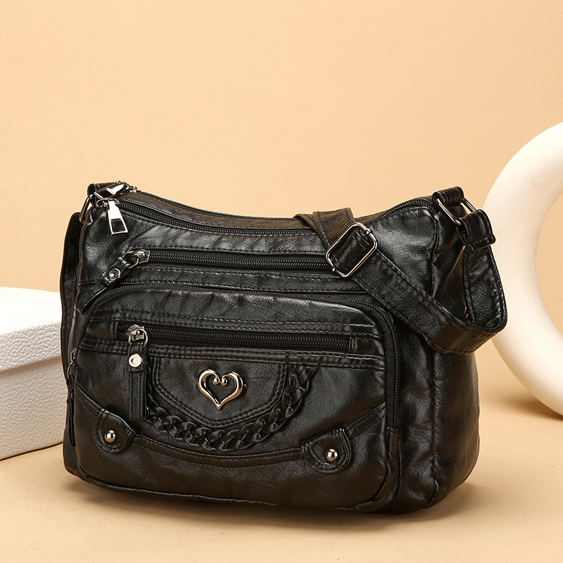 Women's Soft PU Leather Multi-Pocket Crossbody Bag
