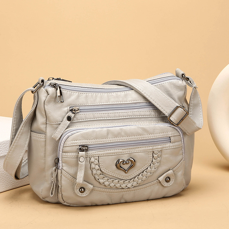 Women's Soft PU Leather Multi-Pocket Crossbody Bag