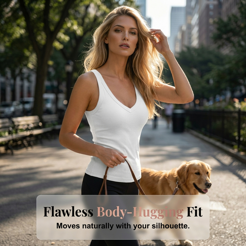 🎁2026 New Arrivals💥Women's Ribbed V-Neck Tank Top