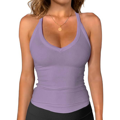 🎁2026 New Arrivals💥Women's Ribbed V-Neck Tank Top