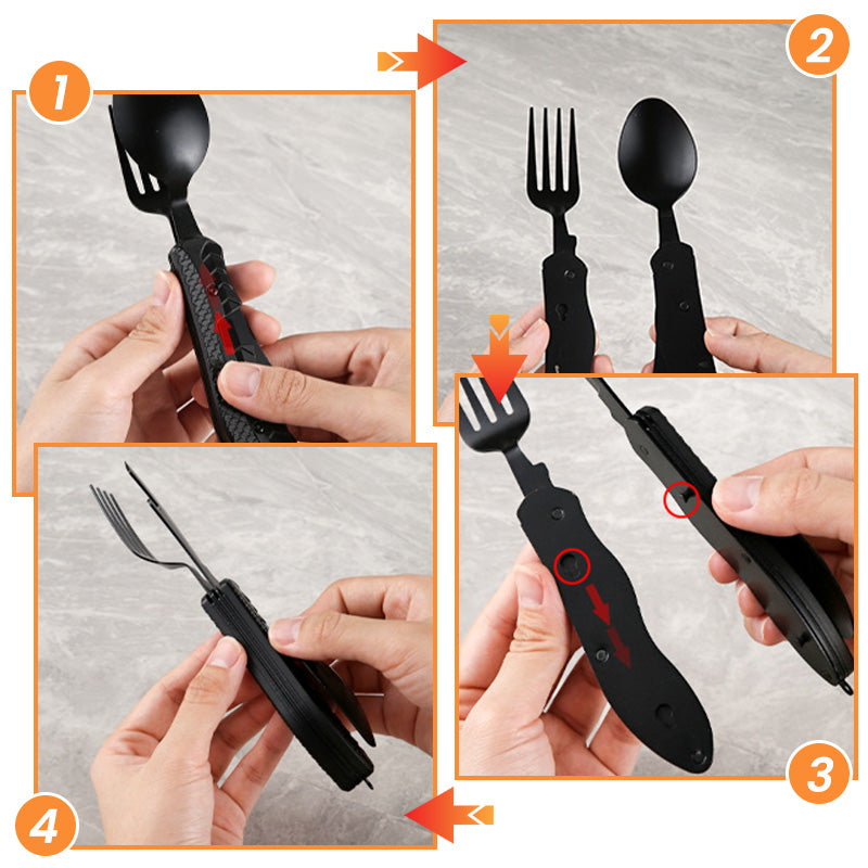 [Practical Gift] 4-In-1 Outdoor Folding Multifunctional Tableware