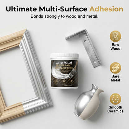 Water-Based Silver Paint for Metal & Wood