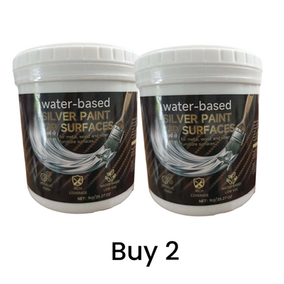 Water-Based Silver Paint for Metal & Wood