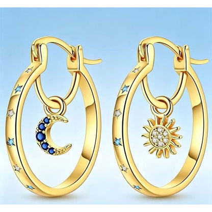⏰Celestial Double Layer Hoop Earrings