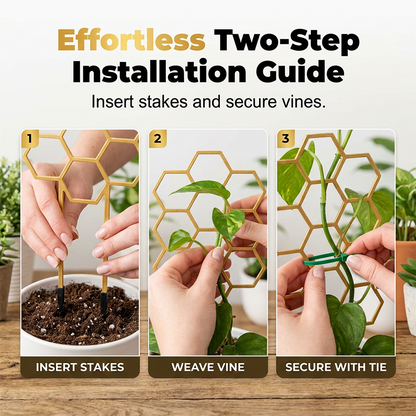 🌿 LIMITED-TIME 30% OFF! ✨ Honeycomb Plant Trellis – Rust-Proof, Stackable, Easy Install 🐝